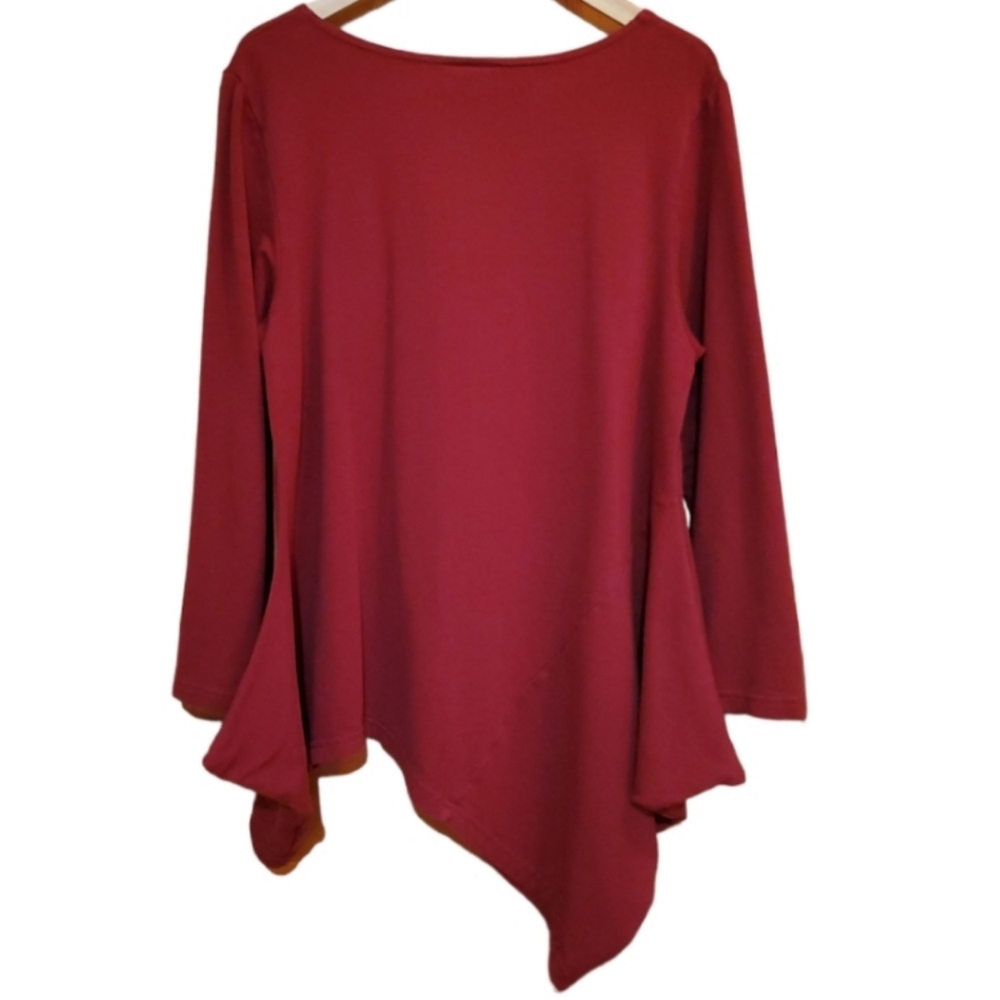 BRYN WALKER M BRICK ASYMMETRICAL LONGSLEEVE SCOOP NECK DRESS - Picture 2 of 5